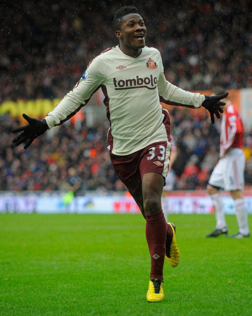 Ghana striker Asamoah Gyan played for Sunderland in 2010
